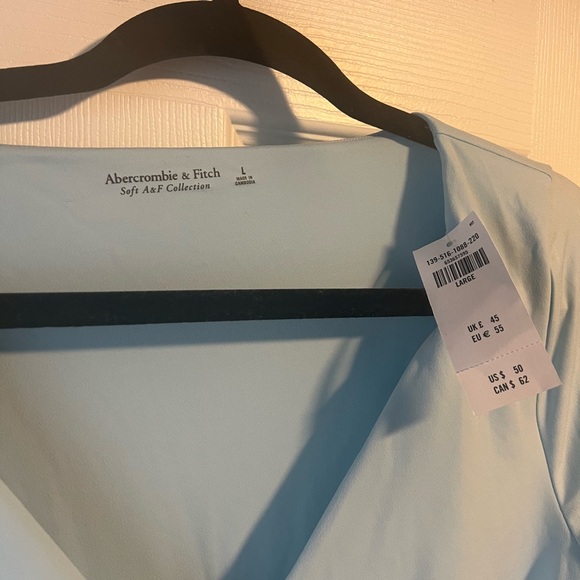 Abercrombie Long Sleeve Ruched V-Neck Bodysuit - Picture 3 of 3